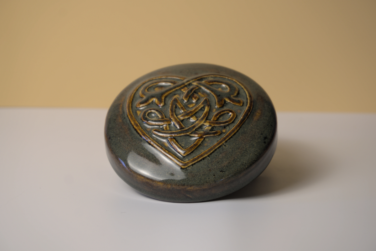 Keepsake box with hand carved lid